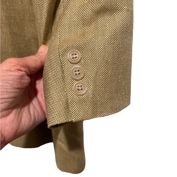 Brooks Brothers Mens Tan  Silk Blend Blazer Lightweight Double Button sz L - Picture 8 of 16